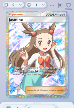 Pokemon TCG POCKET - Jasmine Full Art 2⭐, Wisdom of Sea and Sky, English - Image 3