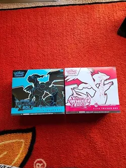 Pokemon Scarlet and Violet Black Bolt/White Flare Pokemon Center ETBs SEALED NEW - Image 1