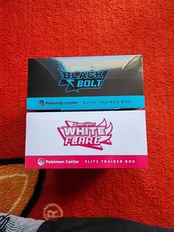 Pokemon Scarlet and Violet Black Bolt/White Flare Pokemon Center ETBs SEALED NEW - Image 4