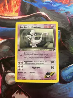 Team Rocket’s Mewtwo 1st Edition Pokemon Gym Challenge 14/132 read description - Image 1
