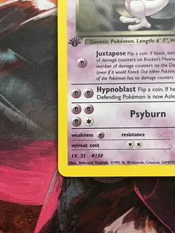 Team Rocket’s Mewtwo 1st Edition Pokemon Gym Challenge 14/132 read description - Image 5