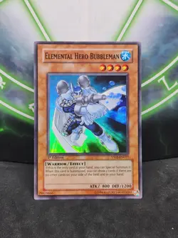 Yugioh Elemental Hero Bubbleman YSDJ-EN017 Super Rare 1st Edition LP - Image 1