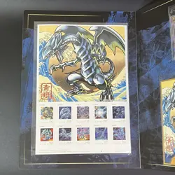 Yugioh 25th Anniversary Blue Eyes White Dragon Ukiyoe Japan Post Stamp Set - Image 4