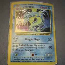 Pokemon TCG Gyarados Base Set Holo Rare 6/102 1999-2000 Wizards 100 HP Card - Image 1
