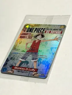 Bandai One Piece Card Game Monkey.D.Luffy US Voyage Promo Holo ST01-001 - Image 1