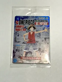 Bandai One Piece Card Game Monkey.D.Luffy US Voyage Promo Holo ST01-001 - Image 2