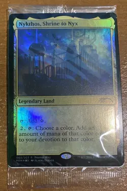 MTG New Mint FOIL Nykthos, Shrine to Nyx Promo Magic Card Sealed Package - Image 1