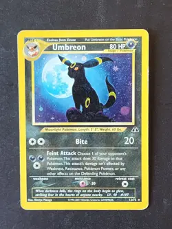 Pokemon Umbreon Holographic Trading Card Neo Discovery 91/105 MP WOTC - Image 1