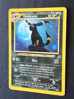 Pokemon Umbreon Holographic Trading Card Neo Discovery 91/105 MP WOTC - Image 2