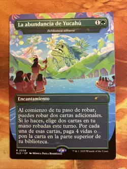 MTG Spanish Borderless La abundancia de Yucahu - Sylvan Library Nuestra Magia - Image 1