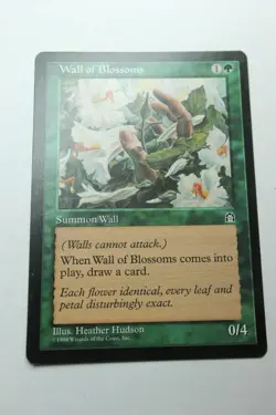 MTG Wall of Blossoms x1- -Stronghold-Lightly Played - Image 1