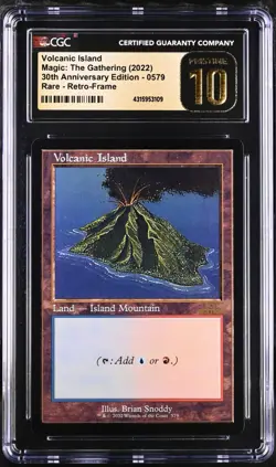 Volcanic Island (CGC PRISTINE 10) - Retro Frame - MTG 30th Anniversary Edition - Image 1