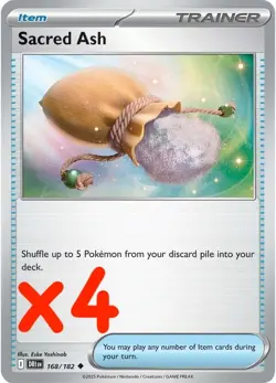 [4x Playset] Sacred Ash 168/182 SV10: Destined Rivals (DRI) Pokemon TCG - Image 1