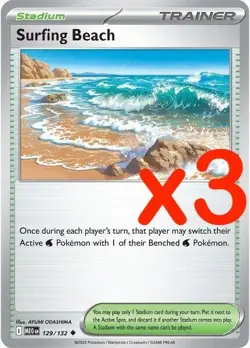 4x Surfing Beach 129/132 Mega Evolution Pokemon Playset x4 FREE SHIPPING - Image 1