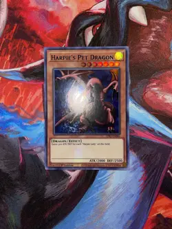 Yugioh! Harpie's Pet Dragon LDS2-EN066 Blue Ultra Rare 1st Edition Light Play - Image 1
