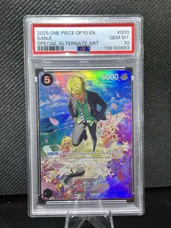 2025 One Piece OP10 Royal Blood ST14-003 Sanji Special Alternate Art PSA 10 - Image 1