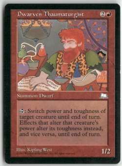 Dwarven Thaumaturgist Magic The Gathering Weatherlight MTG Card Played - Image 1