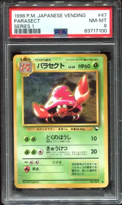 Parasect No 047 PSA 8 Vending Series 1998 Japanese Pokemon Card - Image 1