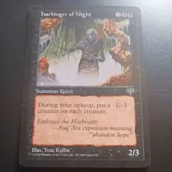 Mtg Harbinger of Night LP/NM Mirage Black Spirit Creature Reserved List Rare - Image 1