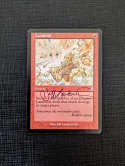 MTG MAGIC THE GATHERING LANDSLIDE SIGNED ORIGINAL JEFF LAUBENSTEIN URZAS DESTINY - Image 1