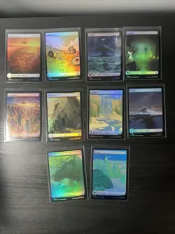 MTG: Avatar The Last Airbender - Lot of 10 (Foil) Full Art Land Cards - Image 1
