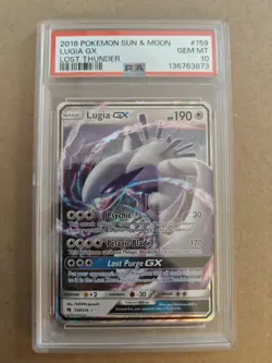 Pokemon Lugia GX 159/214 Sun & Moon Lost Thunder PSA 10 GEM MINT - Image 1
