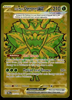Teal Mask Ogerpon ex HR 177/131 Hyper Rare SV: Prismatic Evolutions Pokemon - Image 1