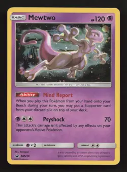 Pokemon TCG Mewtwo SM214 Black Star Promo Holo NM - Image 1