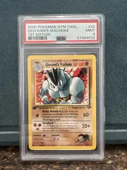 Pokemon Giovanni's Machoke Gym Challenge 1st Edition PSA 9 Mint 42/132 2000 - Image 2