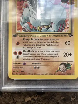 Pokemon Giovanni's Machoke Gym Challenge 1st Edition PSA 9 Mint 42/132 2000 - Image 4