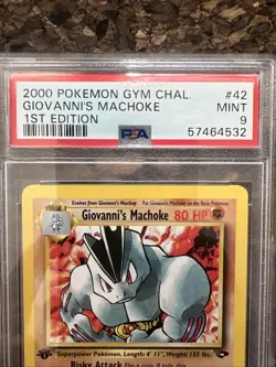 Pokemon Giovanni's Machoke Gym Challenge 1st Edition PSA 9 Mint 42/132 2000 - Image 5