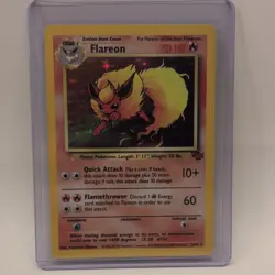 Pokemon TCG Flareon Jungle 3/64 Holo Rare Unlimited English Card - Image 1