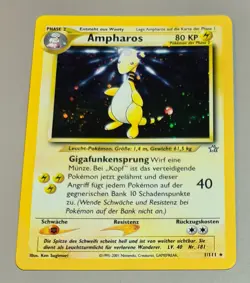 Ampharos # 1/111 Rare Holo Neo Genesis von 2001 Pokemon Deutsch Mint Vintage - Image 1