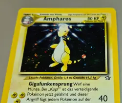 Ampharos # 1/111 Rare Holo Neo Genesis von 2001 Pokemon Deutsch Mint Vintage - Image 3