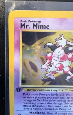 Pokemon TCG Mr. Mime 6/64 Jungle 1st Edition Holo Rare 40HP 1999 Basic Wizards - Image 4