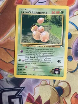 Erika's Exeggcute 43/132 Gym Heroes Unlimited Uncommon WOTC Pokemon Card NM - Image 1