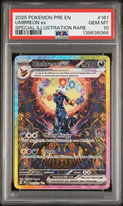 2025 POKEMON PRE EN-PRISMATIC EVOLUTIONS #161 UMBREON EX PSA 10 - Image 1