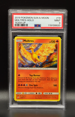 Moltres Holo Rare Sun & Moon PSA 9 Team Up 19/181 Pokemon TCG Newly Graded - Image 1