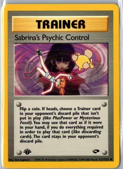 SABRINA'S PSYCHIC CONTROL 121/132 UNCOMMON GYM CHALLENGE POKEMON LP 1st Edition - Image 1