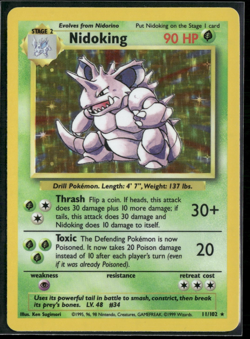 Pokemon - Nidoking 11/102 Base Set Holo LP+ - Image 1