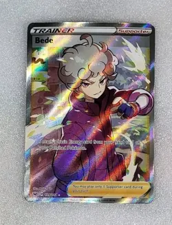 Bede 199/202 NM/M SWSH Sword & Shield Base Full Art Trainer Pokemon TCG - Image 1