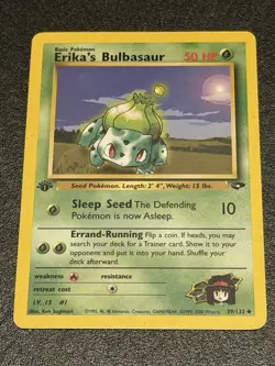 Erika’s Bulbasaur 1st Edition 39/132 LP Pokemon TCG English - Image 1