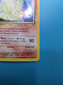 Ninetales 12/102 Holo Rare Pokemon 1999 Unlimited Base Set - Image 4