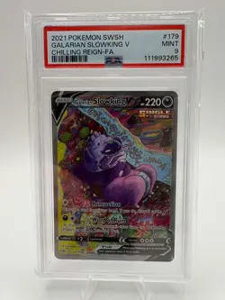 2021 POKEMON SWORD & SHIELD CHILLING REIGN FULL ART/GALARIAN SLOWKING V PSA 9 - Image 1