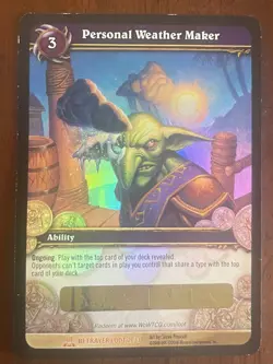 World of Warcraft TCG Personal Weather Maker Unused Loot Card (Toy) - Image 1