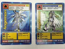 Angewomon Bo-16 And First Edition Angemon ST-14 Digimon Card Game 1999 Bandai - Image 1