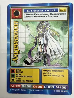 Angewomon Bo-16 And First Edition Angemon ST-14 Digimon Card Game 1999 Bandai - Image 3