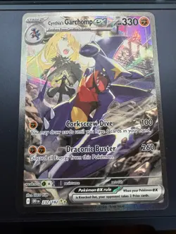 Pokemon TCG Cynthia's Garchomp EX Holo Card 232/182 Sv10: Destined Rivals - Image 1