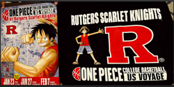One Piece Monkey D Luffy US Voyage College Basketball Card HOLO & Poster, TSHIRT - Image 1