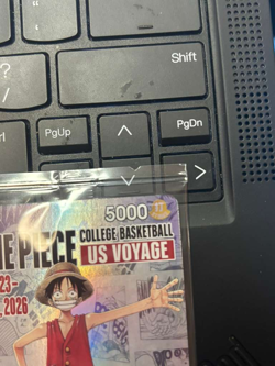 One Piece Monkey D Luffy US Voyage College Basketball Card HOLO & Poster, TSHIRT - Image 5